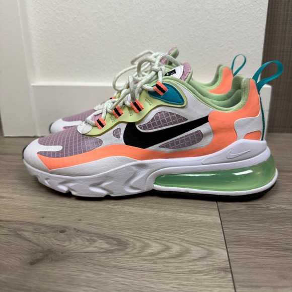Nike Air Max 270 React SE Light Sneaker Arctic Pink/Orange Pulse/White/Black - Picture 6 of 14